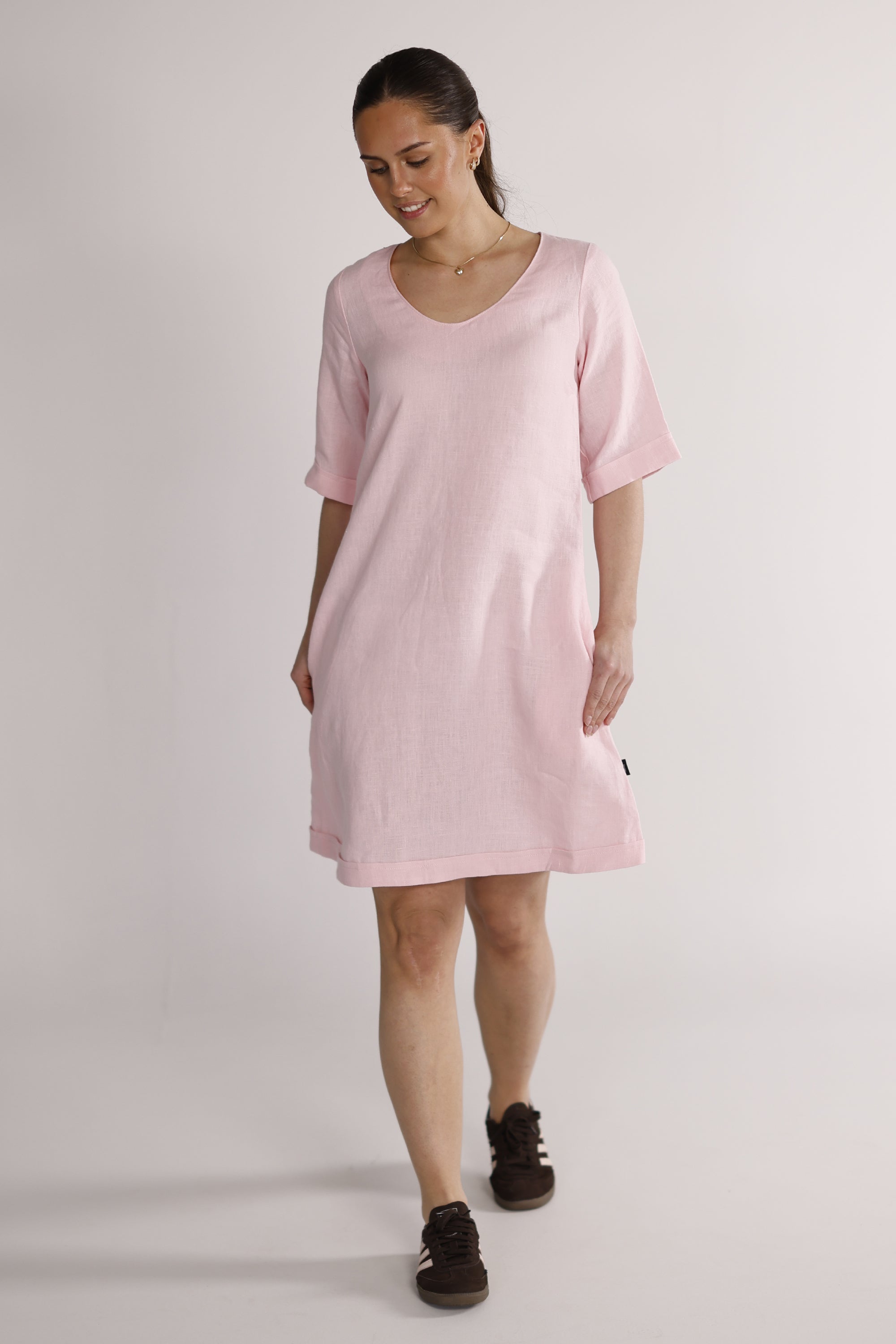 Mona light pink linen dress Mona light pink linen dress