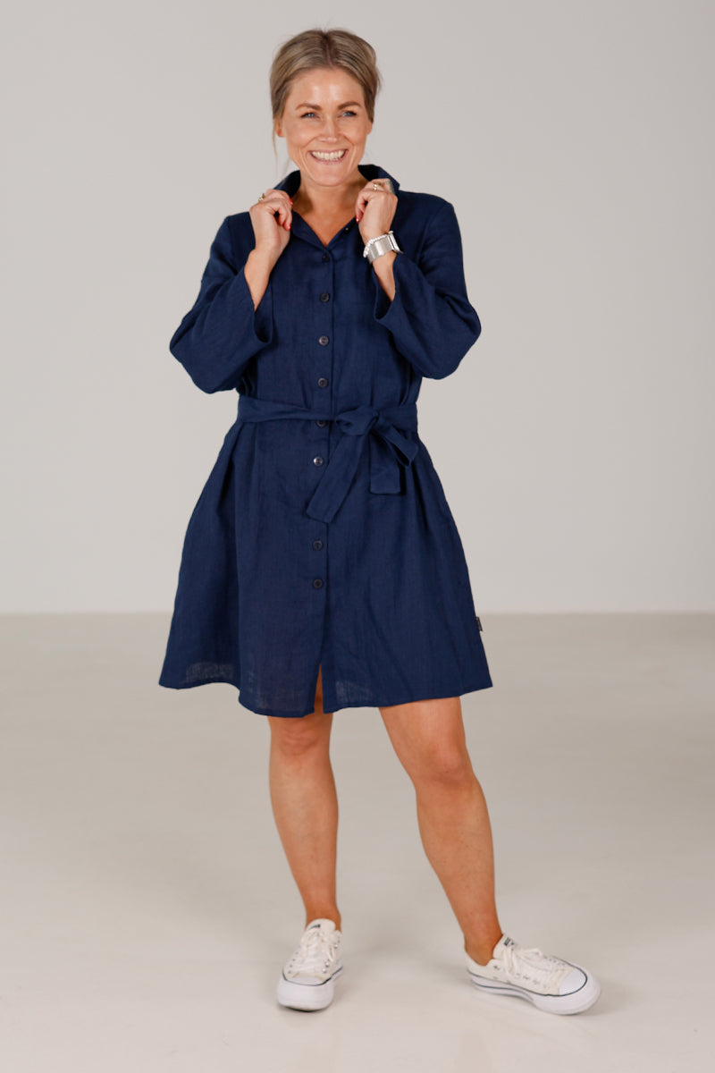 astrid shirt dress Astrid Linen Wool Blend Dress