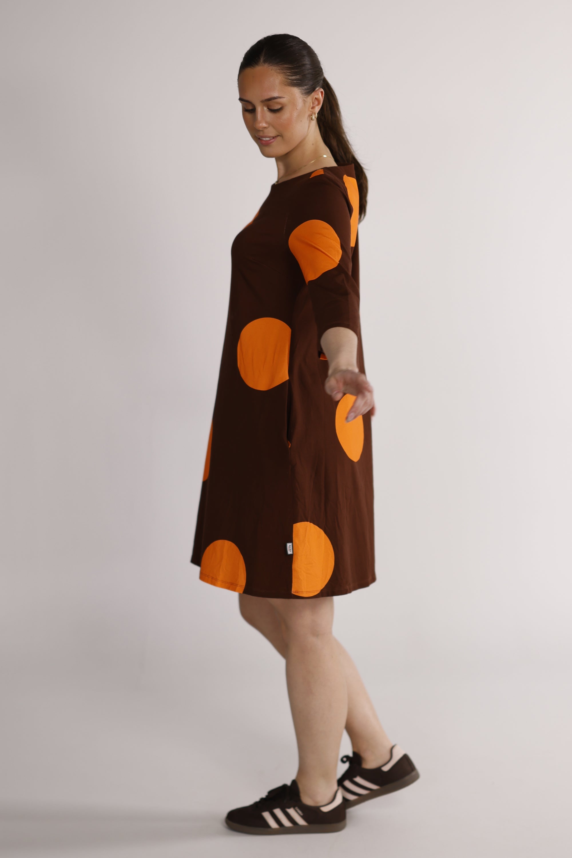 Tara brown and orange dress from ko:ko norway – kokonorway