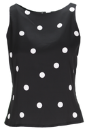 Alma blouse black and white polka dot