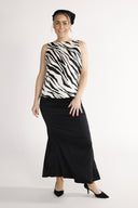 Alma blouse black and white zebra