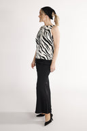 Alma blouse black and white zebra