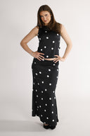 Alma blouse black and white polka dot