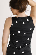 Alma blouse black and white polka dot
