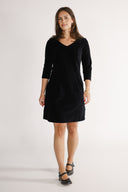 Annelise black babycord dress