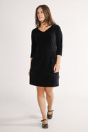 Annelise black babycord dress