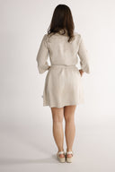 Astrid natural short linen shirt dress