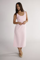 Aurora light pink linen dress