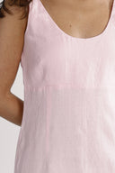 Aurora light pink linen dress