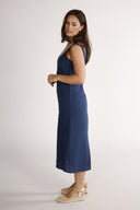 Aurora navy linen dress
