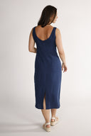 Aurora navy linen dress