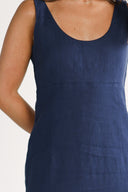 Aurora navy linen dress