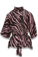 Bekka blouse brown and pink zebra