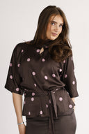 Bekka blouse brown and pink