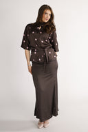 Bekka blouse brown and pink