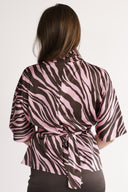 Bekka blouse brown and pink zebra