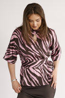 Bekka blouse brown and pink zebra