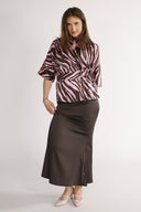 Bekka blouse brown and pink zebra