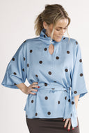Bekka Blouse Blue and Brown