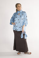 Bekka Blouse Blue and Brown
