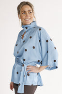 Bekka Blouse Blue and Brown