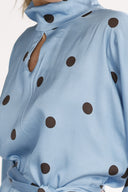 Bekka Blouse Blue and Brown