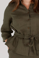 Linn khaki linskjorte