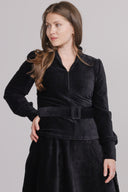 Celeste black babycord blouse