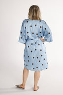 Cornelia dress blue and brown dots