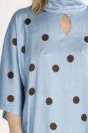 Cornelia dress blue and brown dots