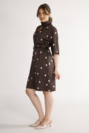 Cornelia dress brown with pink dots