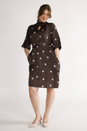 Cornelia dress brown with pink dots