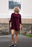 Olivia burgundy short dress