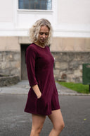 Olivia burgundy short dress