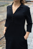 Kristine black midi-length dress