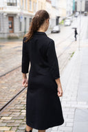 Kristine black midi-length dress