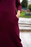 Kristine burgundy midi-length dress