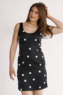 Dalia dress black and white polka dot