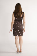 Dalia dress brown and pink polka dot