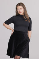 Dara black babycord skirt
