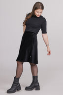 Dara black babycord skirt