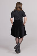 Dara black babycord skirt