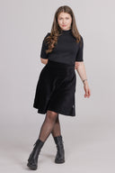 Dara black babycord skirt