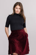 Dara burgundy babycord skirt