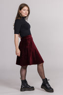 Dara burgundy babycord skirt