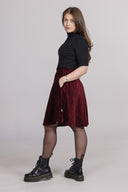 Dara burgundy babycord skirt