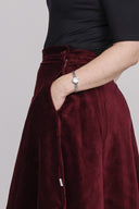 Dara burgundy babycord skirt