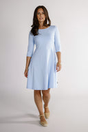 Denise's sky-blue dress