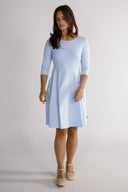 Denise's sky-blue dress