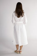 Donna white linen shirt dress